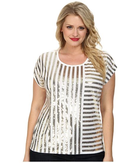 michael kors white t-shirt women's|michael kors striped top.